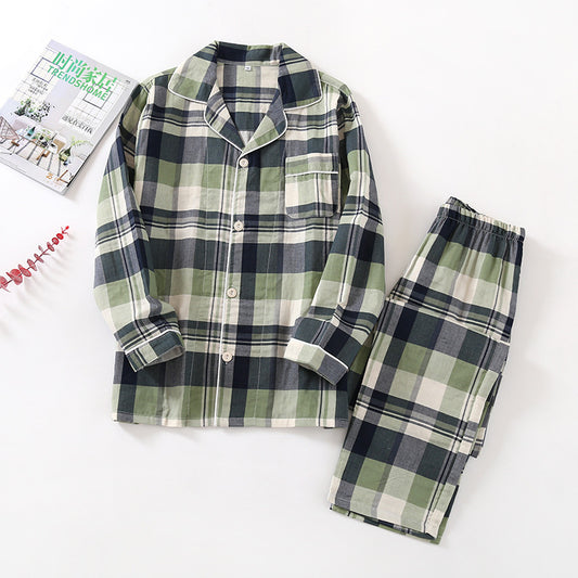 100% Cotton Green Plaid Pajama Set