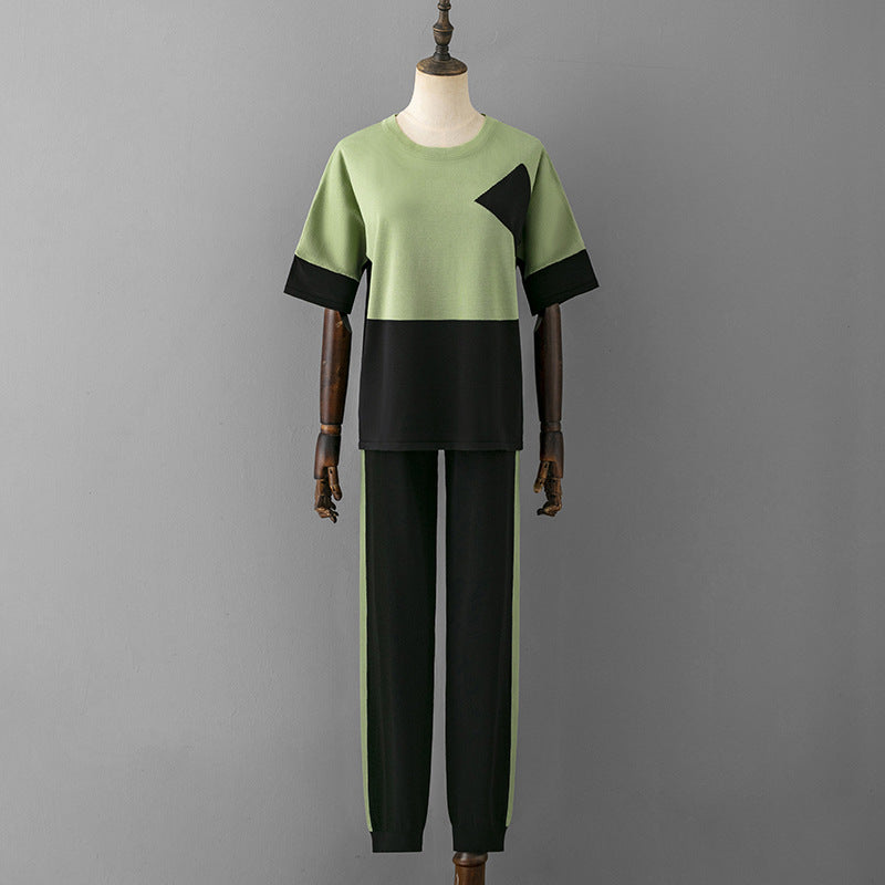 Green Viscose Short Sleeved Pajama Set