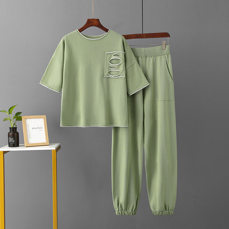 Green Cut & Sewn Viscose Pajama Set