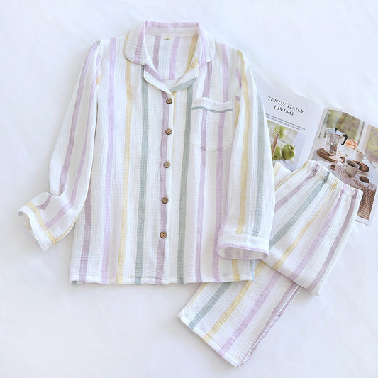 Light Multi Colored Stripes pure cotton Pajama Set