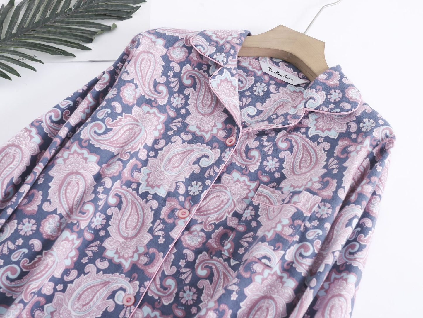 Purple Pure Cotton Printed Pajama Set