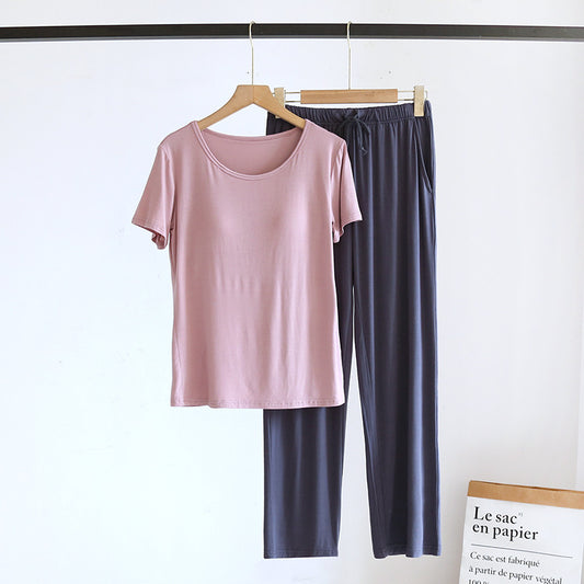 Pink Modal Cotton Short Sleeve Pajama Set