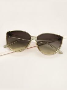 Transparent Frame Flat Lens Sunglasses