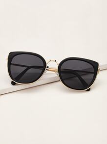 Plain Frame Flat Lens Sunglasses