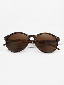 Tortoiseshell Frame Flat Lens Sunglasses