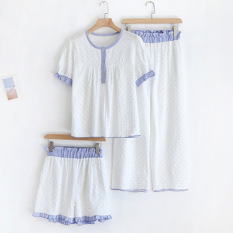 Cotton Dotted soft 3PC Pajama Set