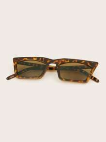 Tortoiseshell Pattern Flat Lens Sunglasses