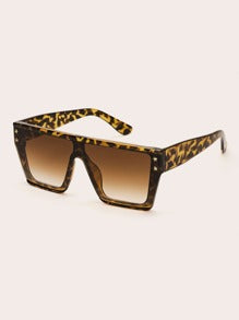 Tortoiseshell Frame Flat Top Sunglasses