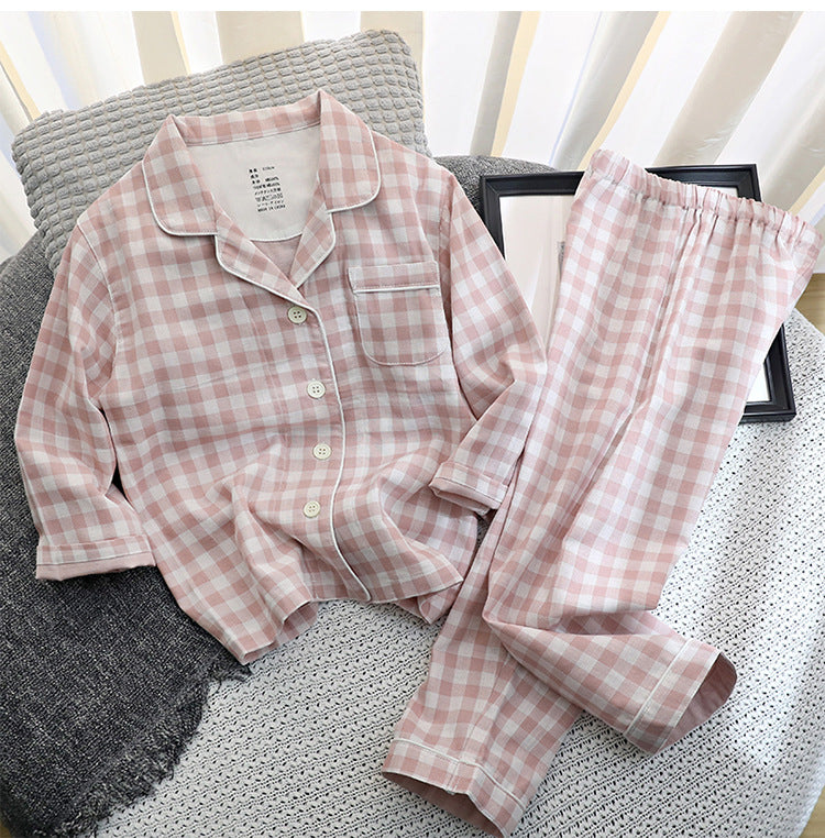 Cotton Kids Pink Plaid Pajama Set