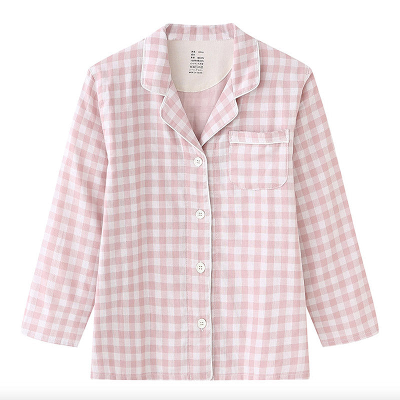 Cotton Kids Pink Plaid Pajama Set