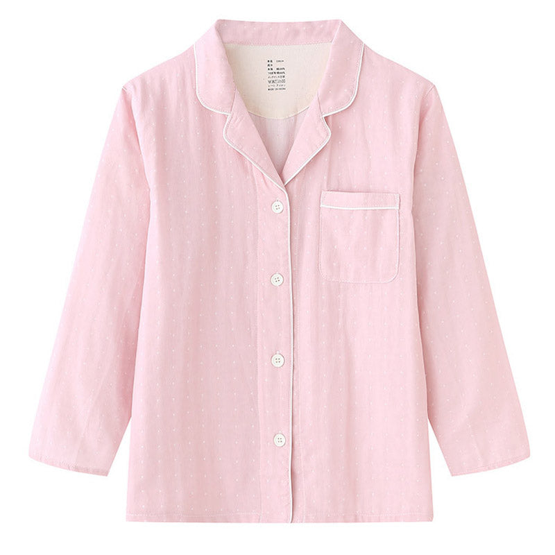 Pink Cotton Kids Polka Dots Pajama Set