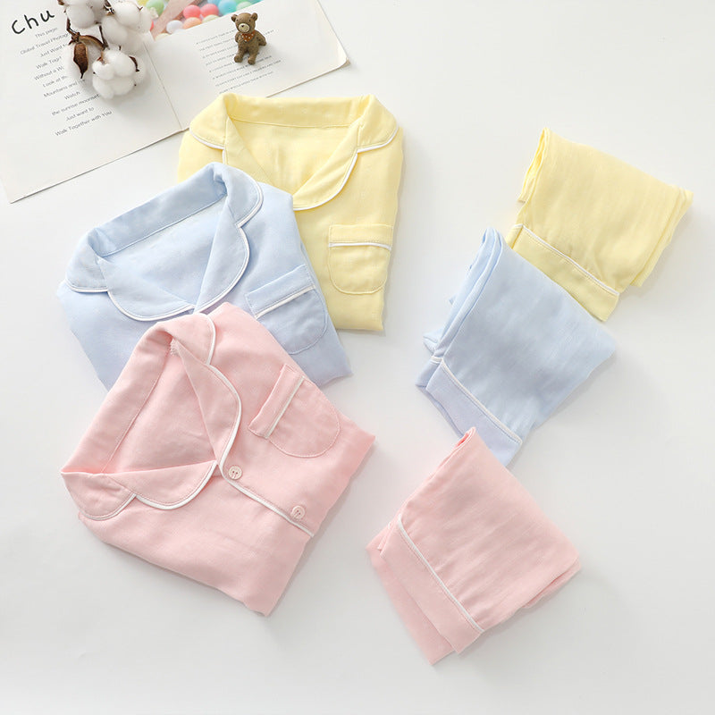 Yellow Kids Cotton Gauze Pajama Set