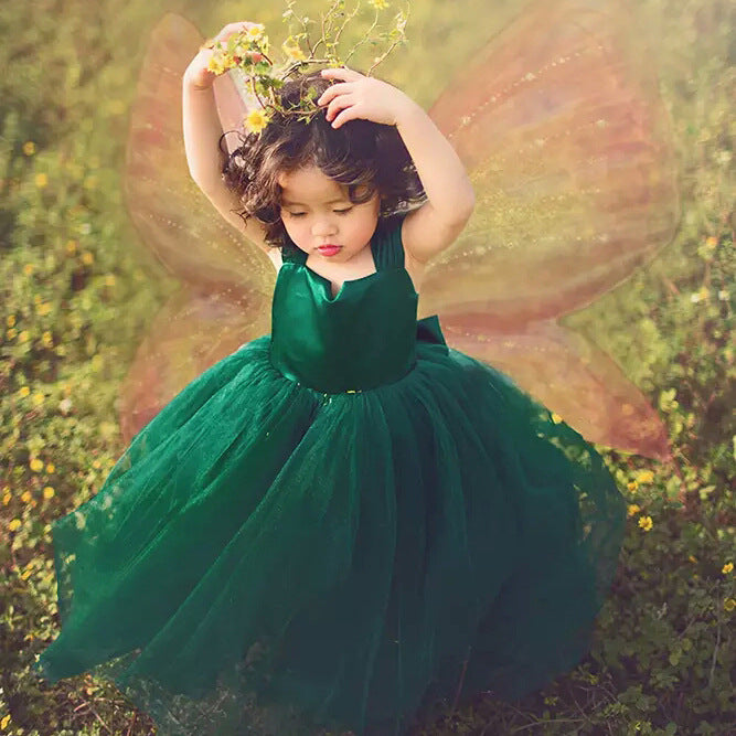 Fluffy Elegant Green Princess Dress