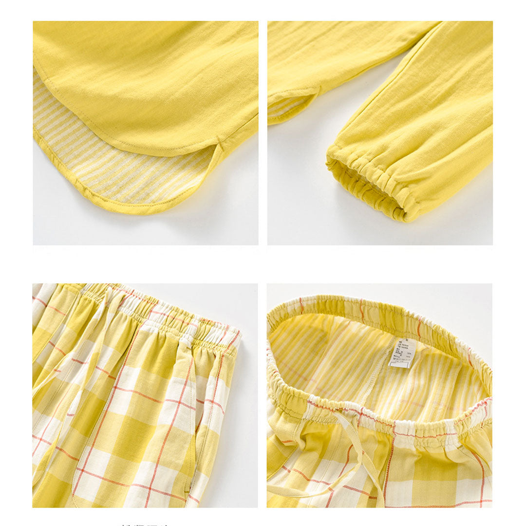 Yellow Pure Cotton Pajama Set