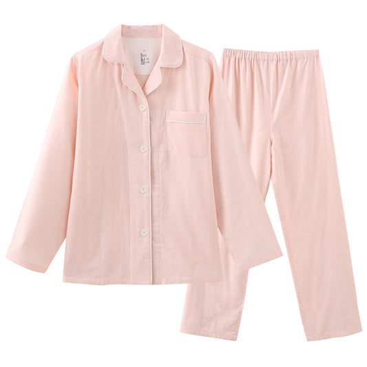 Pink Cotton Double Gauze Pajama Set
