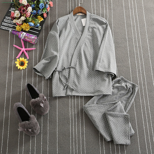 Grey Side Wrap Pajama Set