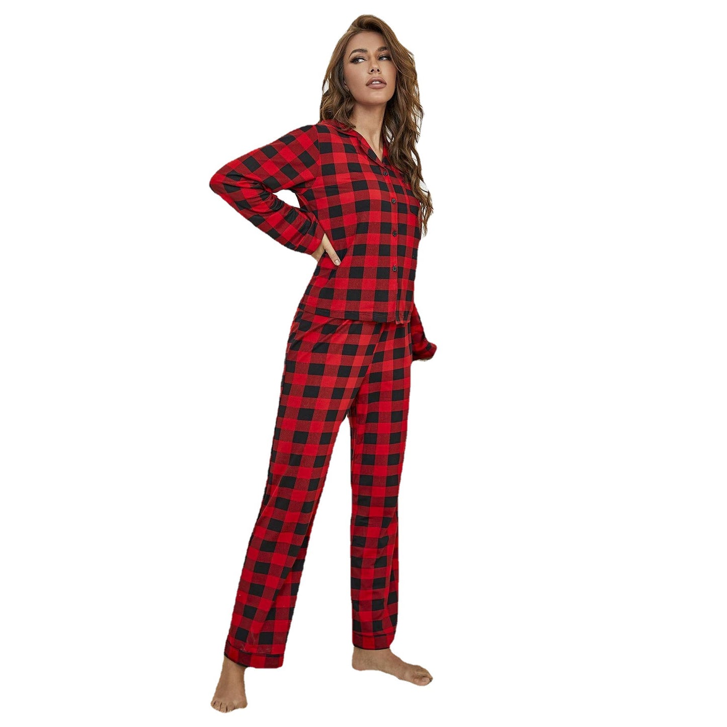 Red Checkered Pajama Set