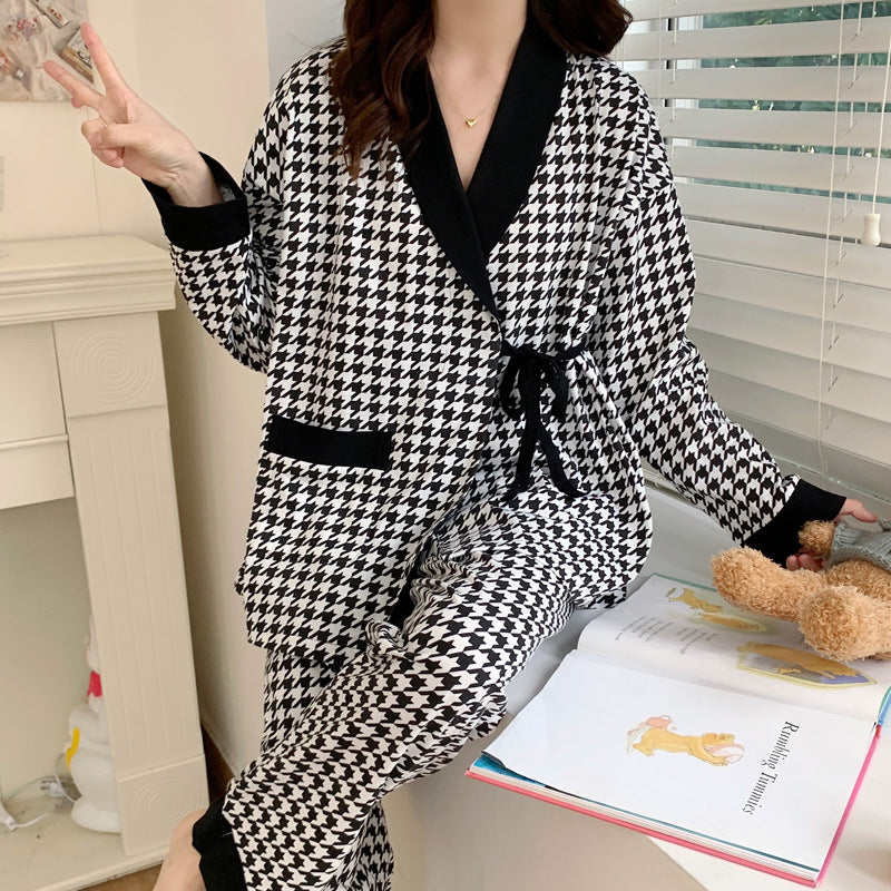 Cotton B&W kimono pajama Set